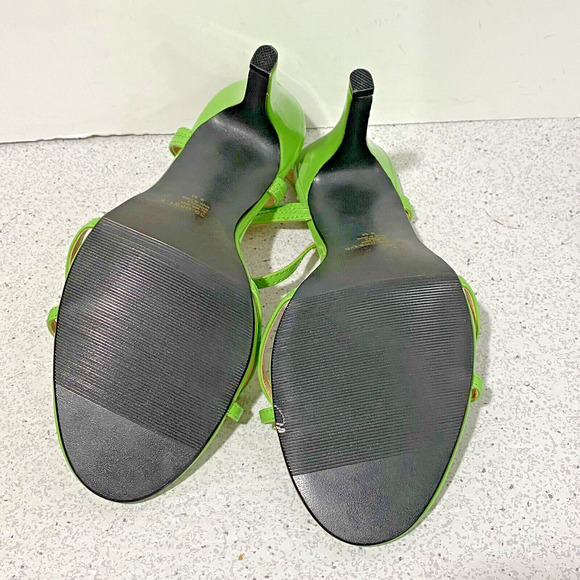 BOSTON DESIGN STUDIO Sandals US 9M Strappy Lime Green Patent Finish High Heels - Picture 8 of 8